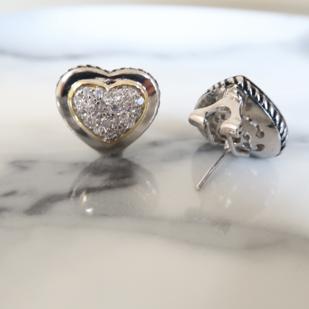 Sterling silver heart earrings